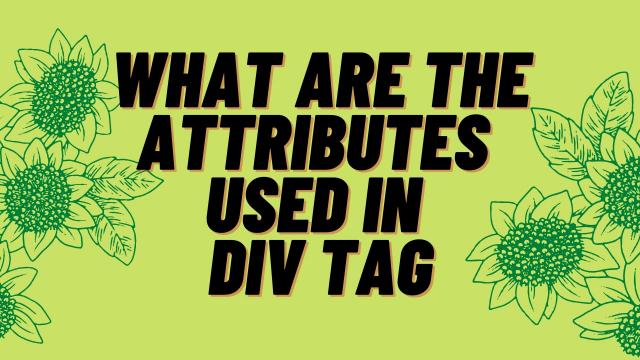 What are the attributes used in Div Tag