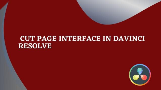  Cut Page Interface in Davinci Resolve