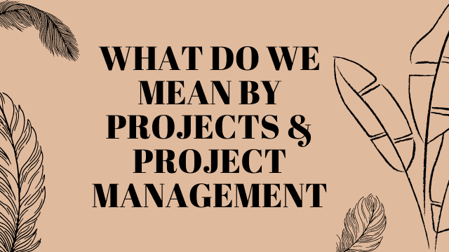 What do we mean by Projects & Project Management