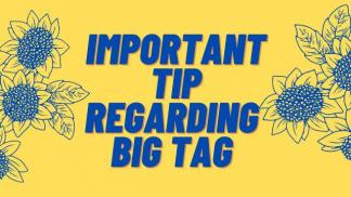 Important Tip regarding Big Tag 
