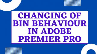 Changing Of Bin Behaviour in Adobe Premier Pro