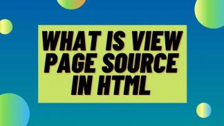 What is View Page Source in HTML