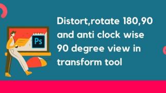Distort, rotate 180,90 and anti clock wise 90 view in transform tool