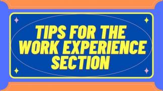 Tips for the work experience section
