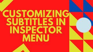 Customizing Subtitles in Inspector Menu