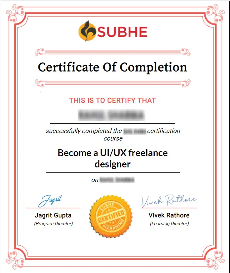 Subhe Certificate